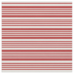 Tissu Motif rouge et crème à la menthe