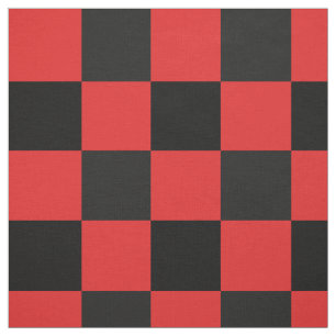 Tissu Motif rouge et noir de damier