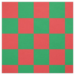 Tissu Motif rouge et vert de damier
