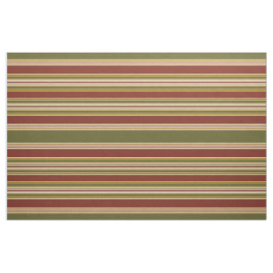 Tissu Motif rouge foncé vert ivoire ocre gris jaune