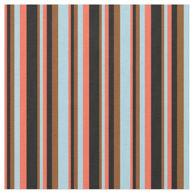 Tissu Motif rouge, noir, Brown et bleu clair (Fermer)