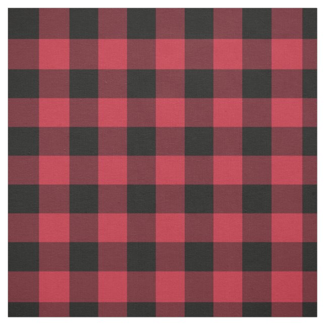 Tissu Motif rouge noir de Buffalo plaqué (Échantillon)