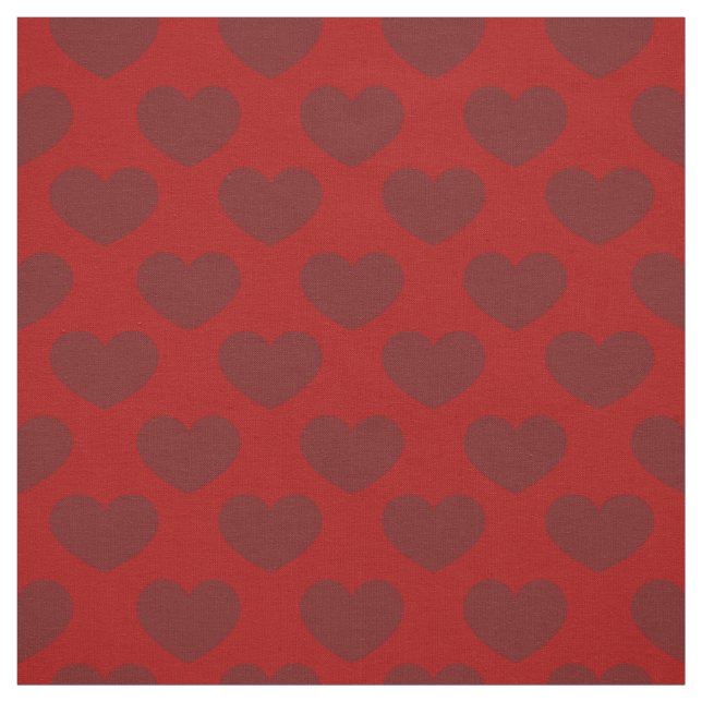 Tissu Motif rouge profond des coeurs (Échantillon)