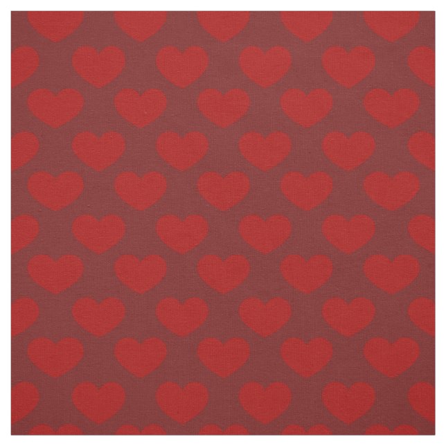 Tissu Motif rouge profond des coeurs (Échantillon)