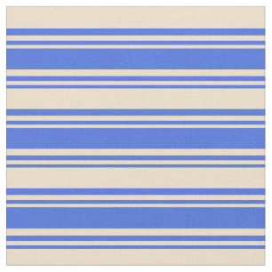 Tissu Motif Royal Bleu & Tan rayé