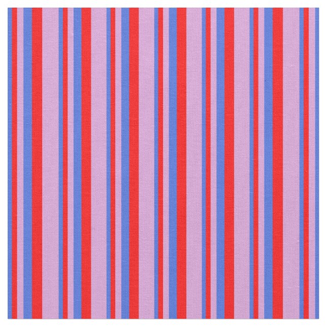 Tissu Motif Royal Blue, Red et Plum (Fermer)