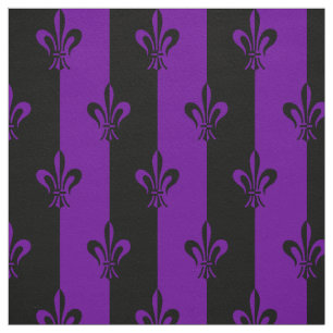 Tissu Motif Royal Purple Fleur De Lis Lily