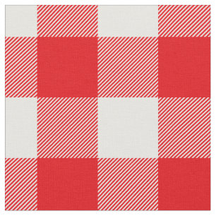 Tissu Motif Rustic Red and White Buffalo Check