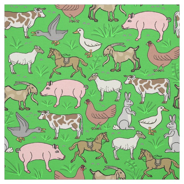 Tissu Motif rustique de ranch de pays de basse-cour (Échantillon)