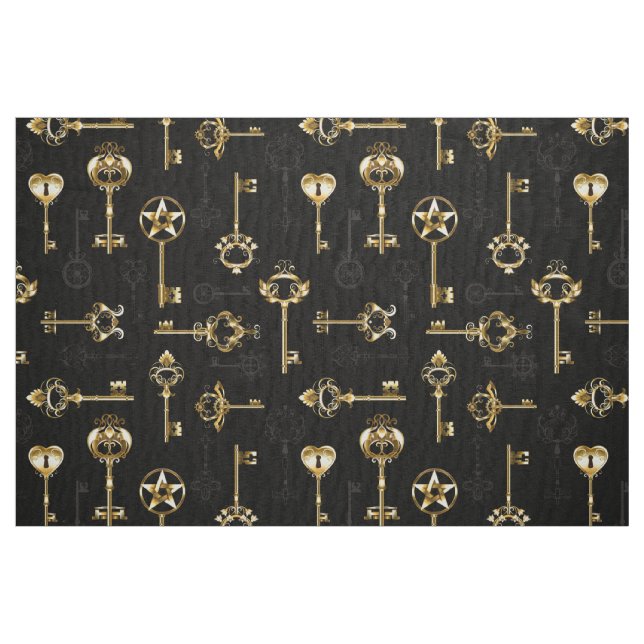 Tissu Motif sans couture avec des clés dorées (Fat Quarter)