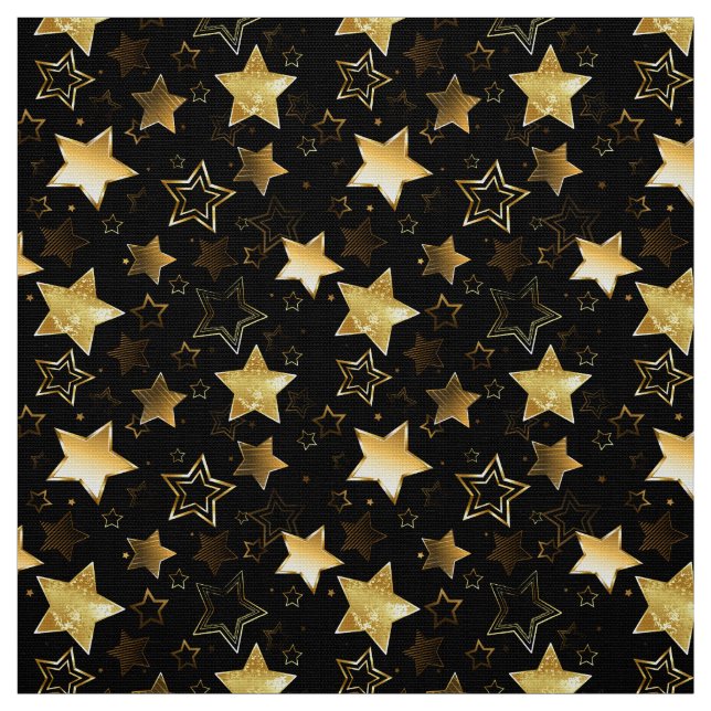 Tissu Motif sans couture avec étoiles d'or (Échantillon)