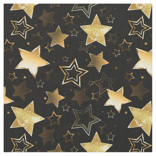 Tissu Motif sans couture avec étoiles d'or (Fermer)