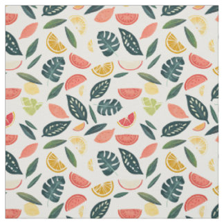 Tissu Motif sans couture de feuilles tropicales de Citru
