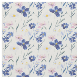Tissu Motif sans couture de fleurs sauvages à l'aquarell