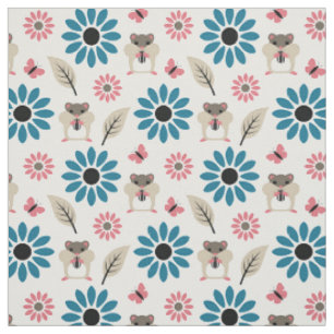 Tissu Motif sans couture de hamster et de tournesol