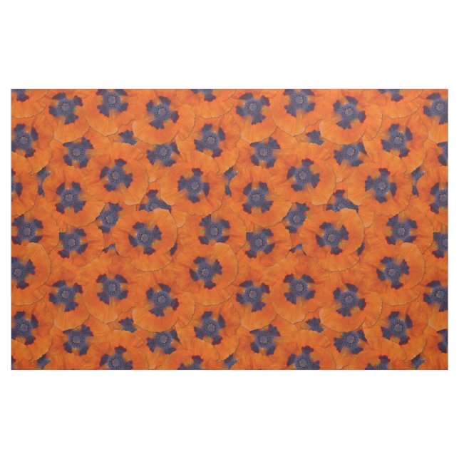 Tissu Motif sans couture de pavot orange écarlate (Fat Quarter)
