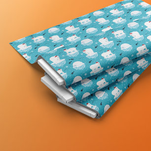 Tissu Motif sans couture d'ours polaire de Noël d'hiver