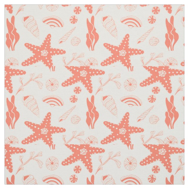 Tissu Motif sans joint avec coquillages (Échantillon)