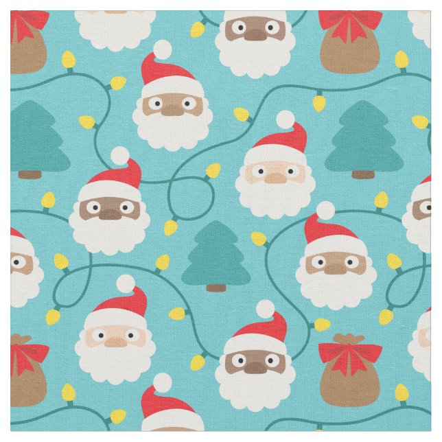 Tissu Motif Santa Clauses (Fermer)