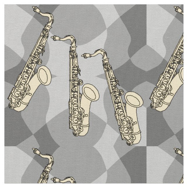Tissu Motif saxophone discret (Fermer)