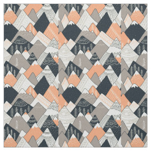 Tissu Motif scandinave de montagne de style