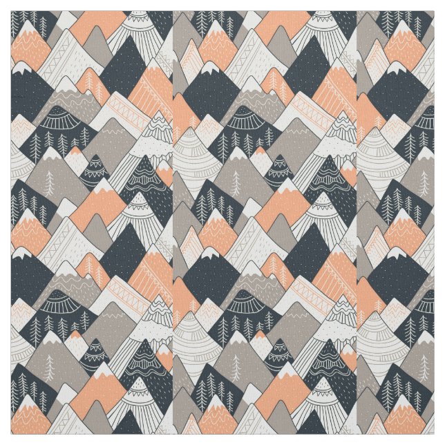 Tissu Motif scandinave de montagne de style (Échantillon)