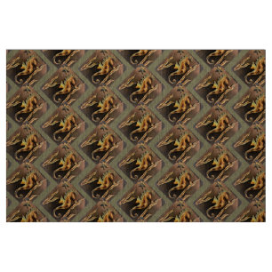 Tissu Motif Seahorse en couleurs cuivre