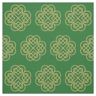 Tissu Motif Shamrock Gold Celtic