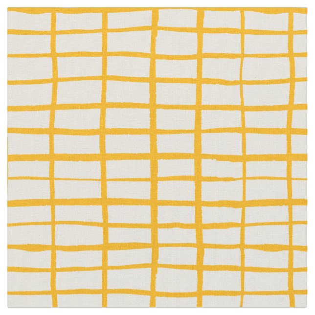 Tissu Motif simple grille jaune (Fermer)
