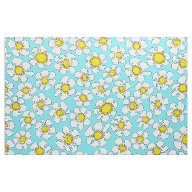 Tissu Motif simple ligne turquoise et jaune (Yard)