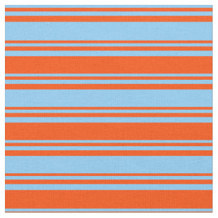 Tissu Motif Sky Blue & Red Lines