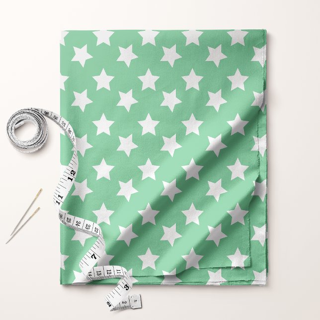 Tissu Motif spatial d'étoiles vert menthe chic (Créateur téléchargé)