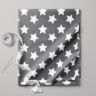 Tissu Motif spatial étoiles gris foncé chic
