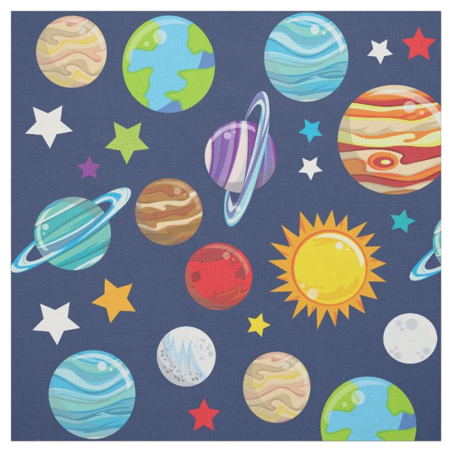 Tissu Motif spatial, Planètes, Étoiles, Cosmos, Galaxie (Échantillon)