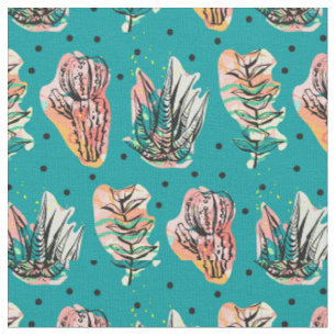 Tissu Motif succulent de cactus graphique abstrait