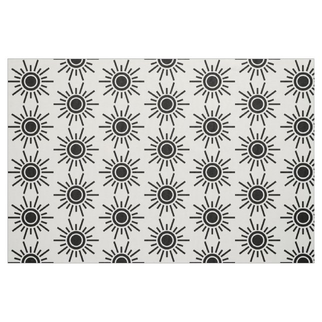 Tissu Motif Sun 02 - Noir (Fat Quarter)
