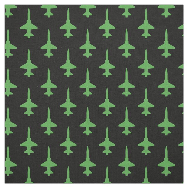 Tissu Motif T-38 vert Talon sur noir (Échantillon)