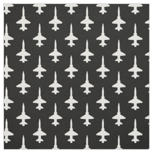 Tissu Motif Talon T-38 blanc sur noir