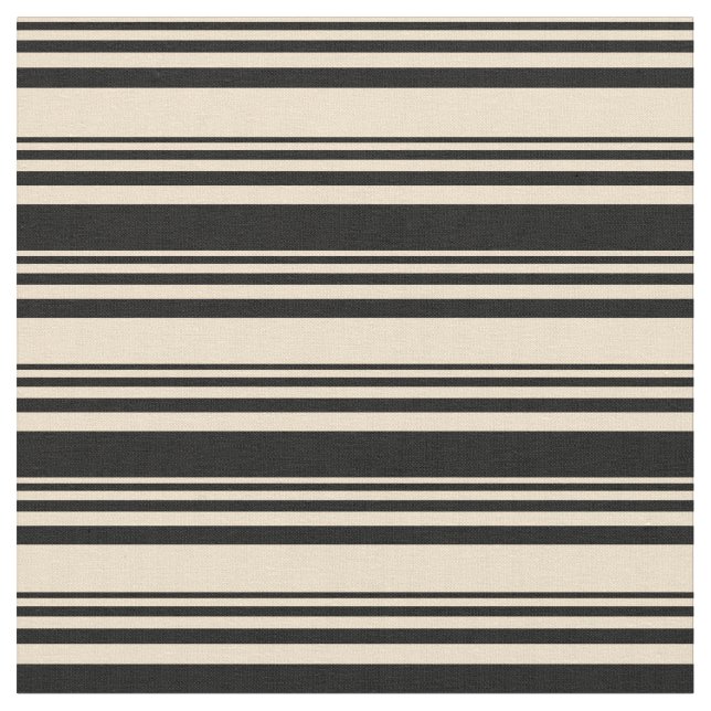 Tissu Motif Tan & Black Stripes/Lines (Fermer)