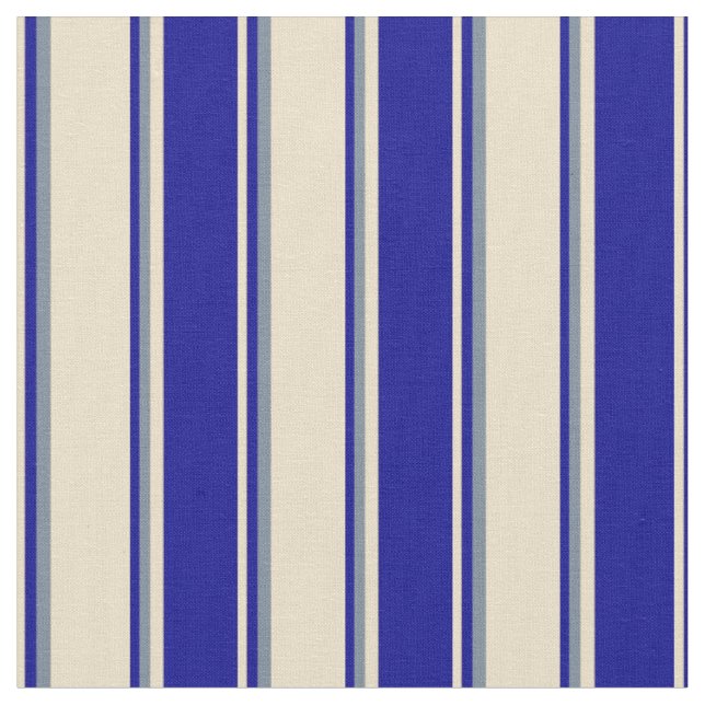 Tissu Motif Tan, Bleu foncé et Gris Ardoise clair (Fermer)