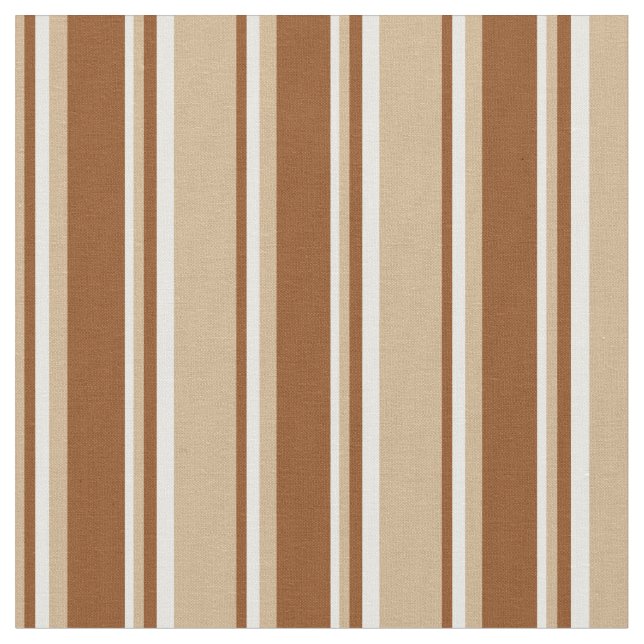 Tissu Motif tan, Brown et blanc rayé/lin (Fermer)