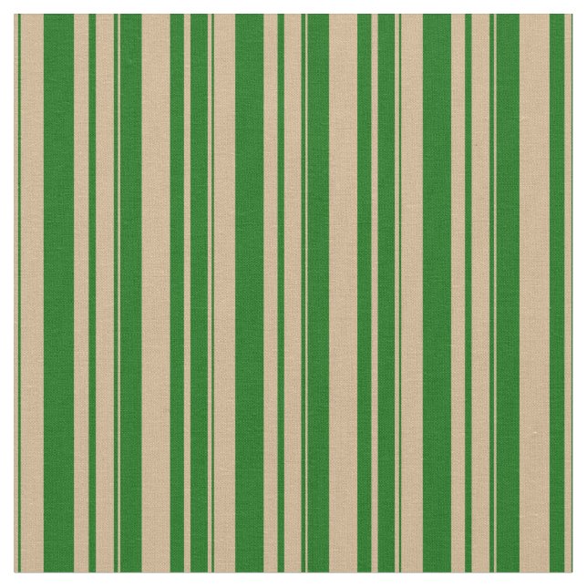 Tissu Motif Tan & Dark Green Lines (Fermer)