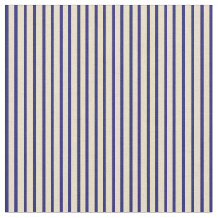 Tissu Motif tan et bleu nuit rayé/lin