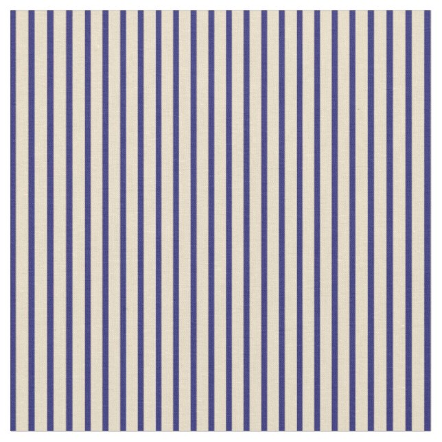 Tissu Motif tan et bleu nuit rayé/lin (Fermer)