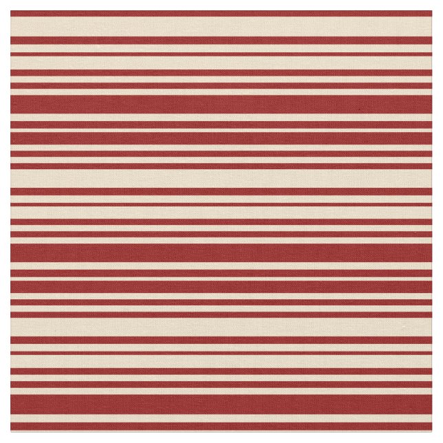 Tissu Motif tan et rouge foncé rayé/à trait (Fermer)