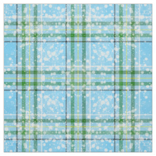 Tissu Motif Tartan à carreaux de neige hivernale