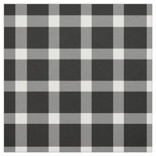 Tissu Motif Tartan noir et blanc moderne