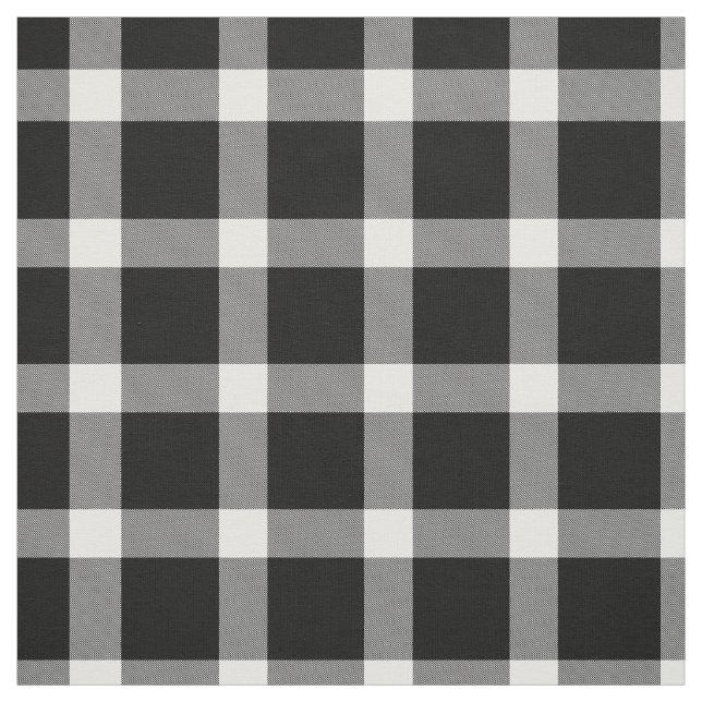 Tissu Motif Tartan noir et blanc moderne (Échantillon)