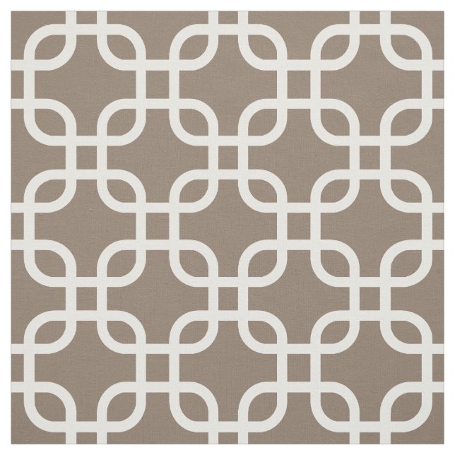 Tissu Motif Taupe des liens géométriques (Échantillon)