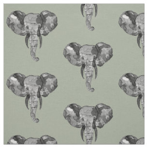 Tissu Motif Têtes d'Éléphant